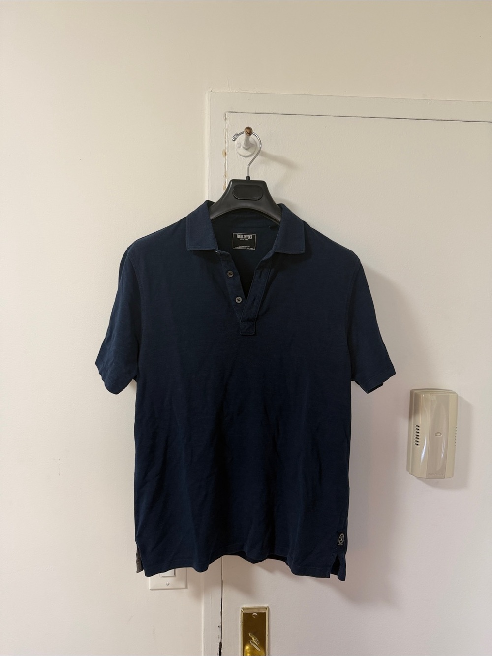 Todd Snyder Navy Short-Sleeve Polo Shirt Size Medium